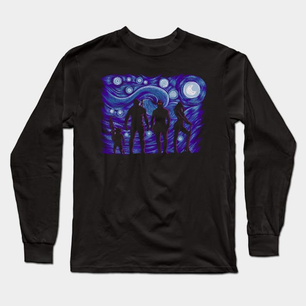 Starry Galaxy Long Sleeve T-Shirt by ddjvigo